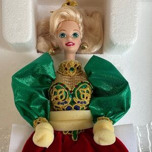 Stunning Holiday Jewel Porcelain Barbie Doll NRFB 1985